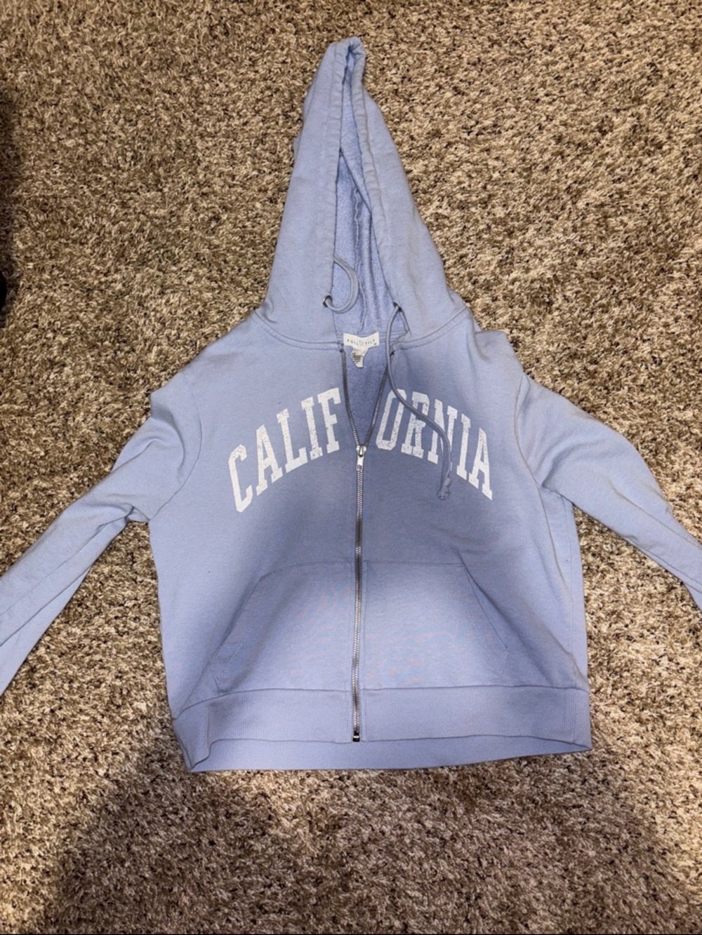 Full Tilt Light Blue "California" Zip Hoodie